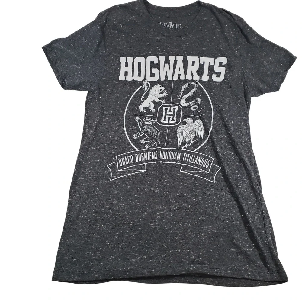 Harry Potter Hogwarts Houses Crest T Shirt Gray Youth Small‎